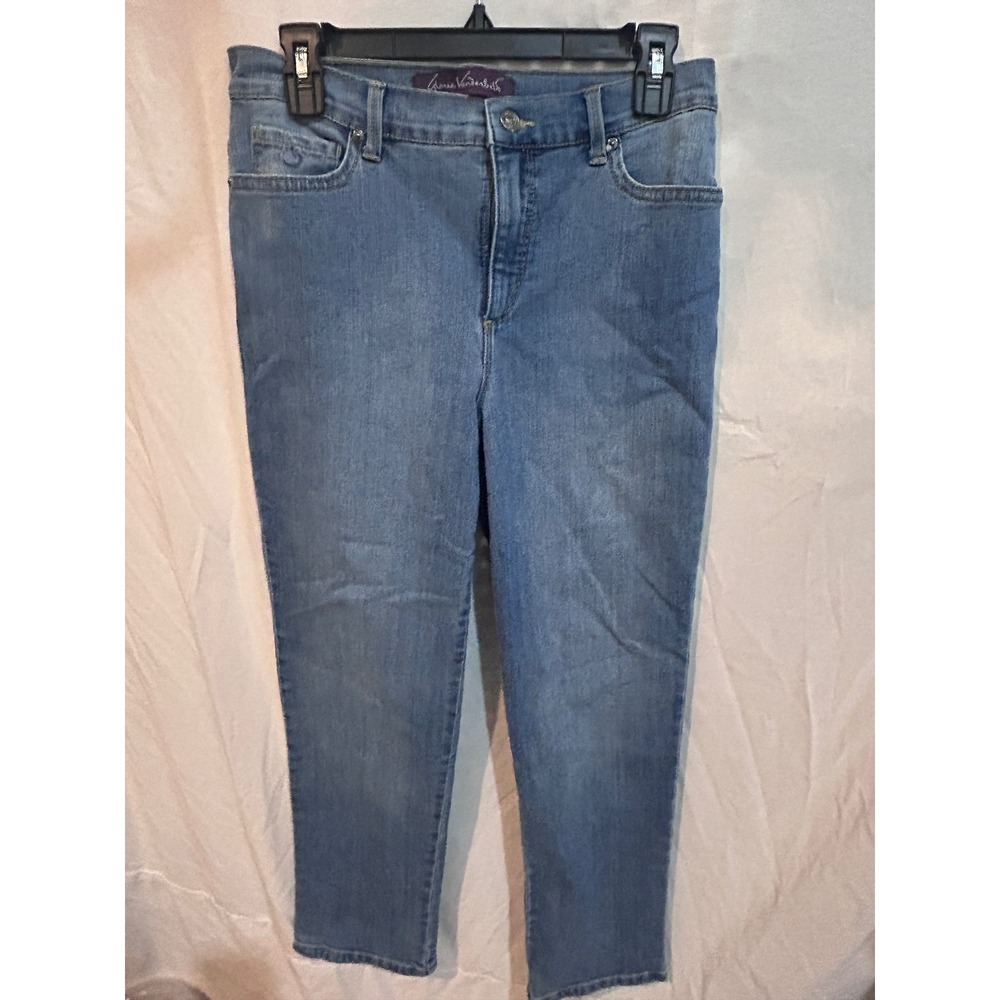Gloria Vanderbilt Amanda Jeans Womens Size 8P Blue Denim Straight Leg Pants‎